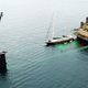A photo of the sunk section of motor yacht OK.